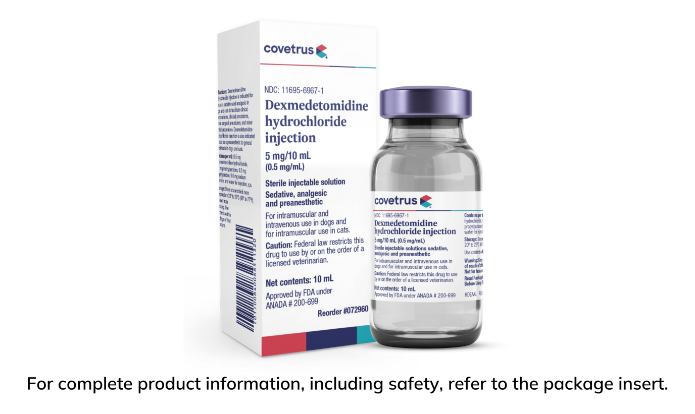 Dexmedetomidine Hydrochloride bottle with product information blurb